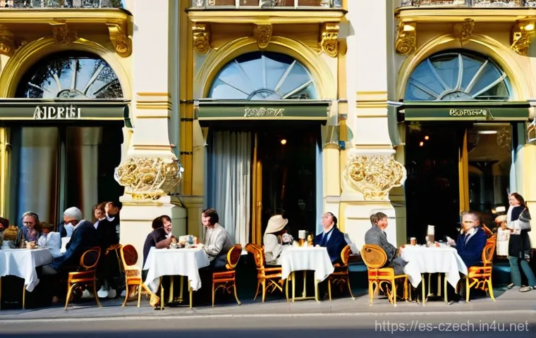 체코와 오스트리아의 문화 차이 - **Prompt:** A picturesque, sun-drenched street scene in Vienna, Austria, capturing the city's imperi...