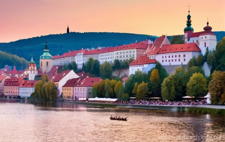 체코 전통과 문화 - **A Hearty Czech Tavern Feast**
    A vibrant, inviting scene inside a traditional Czech "hospoda" (...