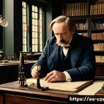 체코 출신 과학자 - A detailed scene of a 19th-century physics laboratory with Ernst Mach deeply engaged in experiments ...